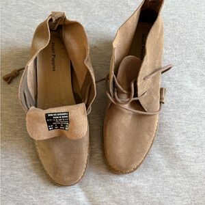 Hush Puppies Brown Ankle Booties with Suede Finish